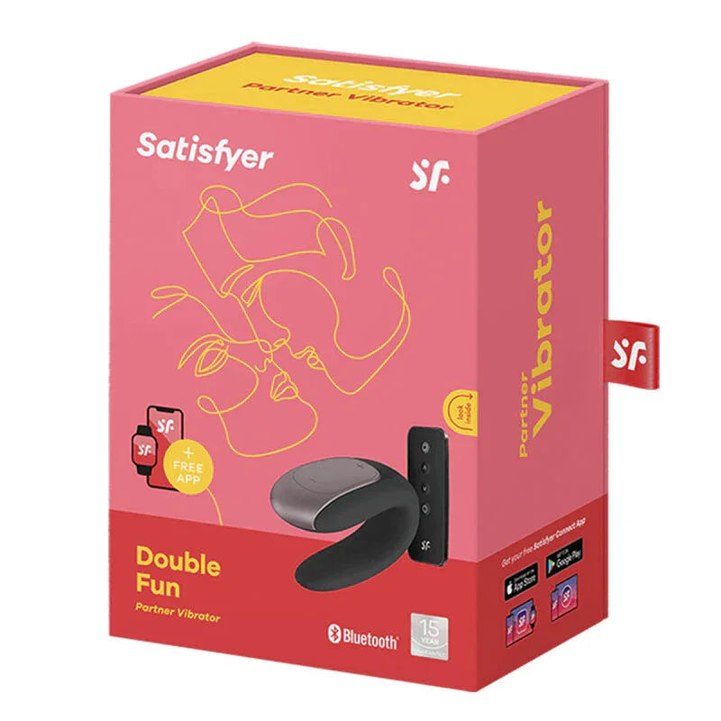 SATISFYER - DOUBLE FUN PARTNER VIBRATOR SCHWARZ - Vanelion Paradise