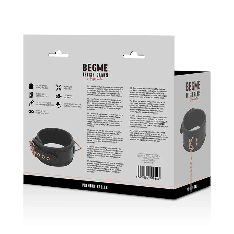 BEGME - BLACK EDITION PREMIUM VEGANER LEDERHALSBAND - Vanelion Paradise