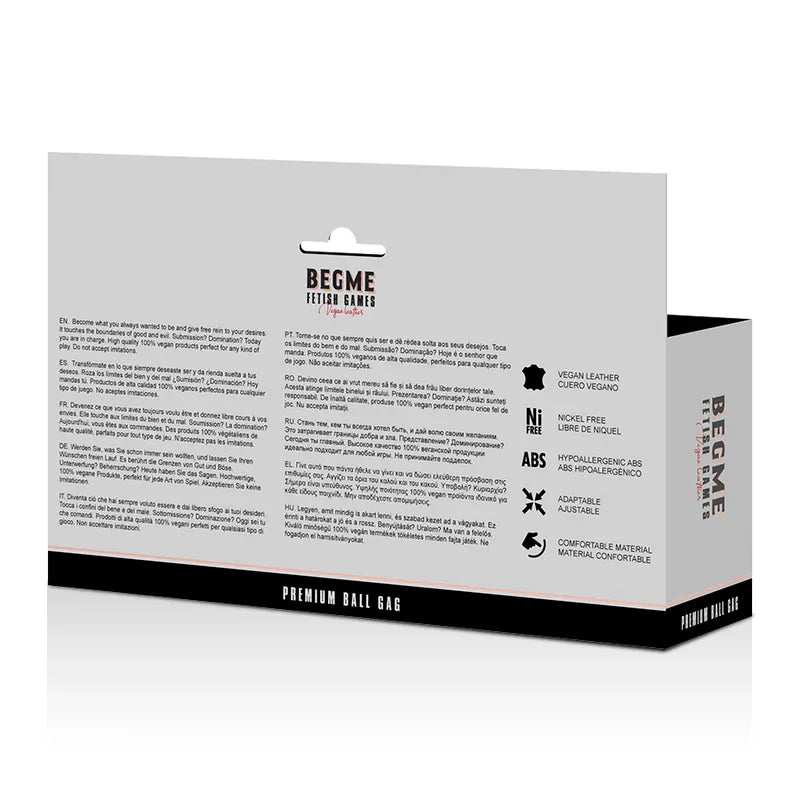 BEGME - BLACK EDITION BALLKNEBEL VEGANES LEDER - Vanelion Paradise