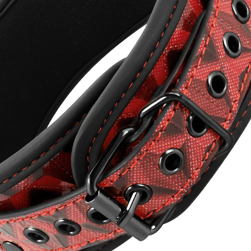BEGME - RED EDITION PREMIUM VEGANES LEDERHALSBAND MIT NEOPRENFUTTER - Vanelion Paradise