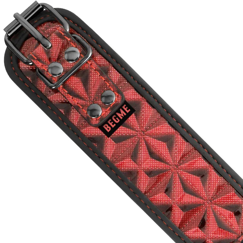BEGME - RED EDITION PREMIUM VEGANES LEDERHALSBAND MIT NEOPRENFUTTER - Vanelion Paradise