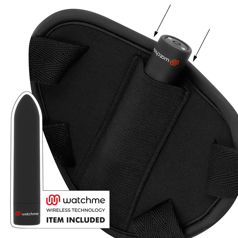 FETISH SUBMISSIVE CYBER STRAP - HARNESS MIT DILDO- UND BULLET-FERNBEDIENUNGS-WATCHME-L-TECHNOLOGIE - Vanelion Paradise