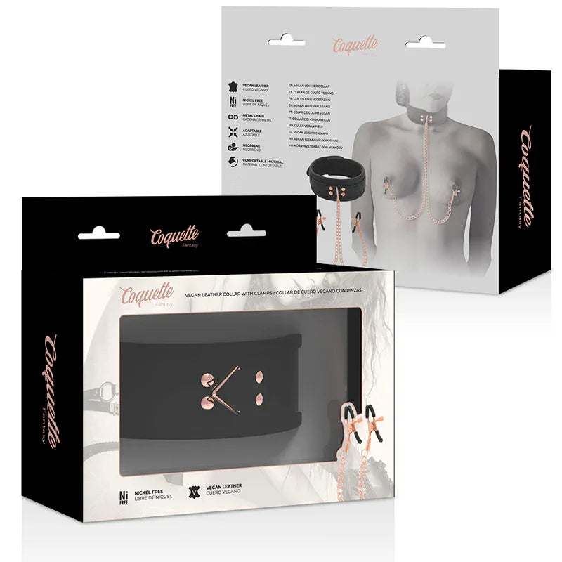 COQUETTE CHIC DESIRE - FANTASY-NIPPELKLEMMEN-HALSKETTE MIT NEOPRENFUTTER - Vanelion Paradise