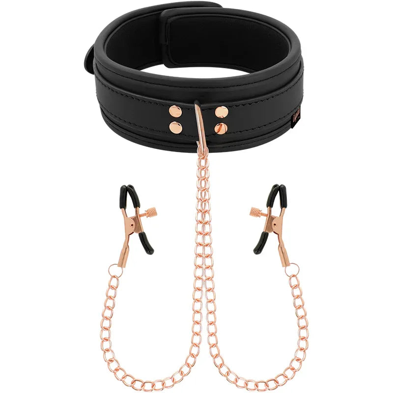 COQUETTE CHIC DESIRE - FANTASY-NIPPELKLEMMEN-HALSKETTE MIT NEOPRENFUTTER - Vanelion Paradise