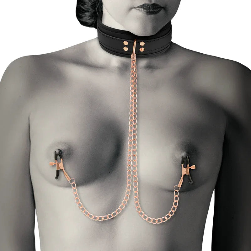COQUETTE CHIC DESIRE - FANTASY-NIPPELKLEMMEN-HALSKETTE MIT NEOPRENFUTTER - Vanelion Paradise