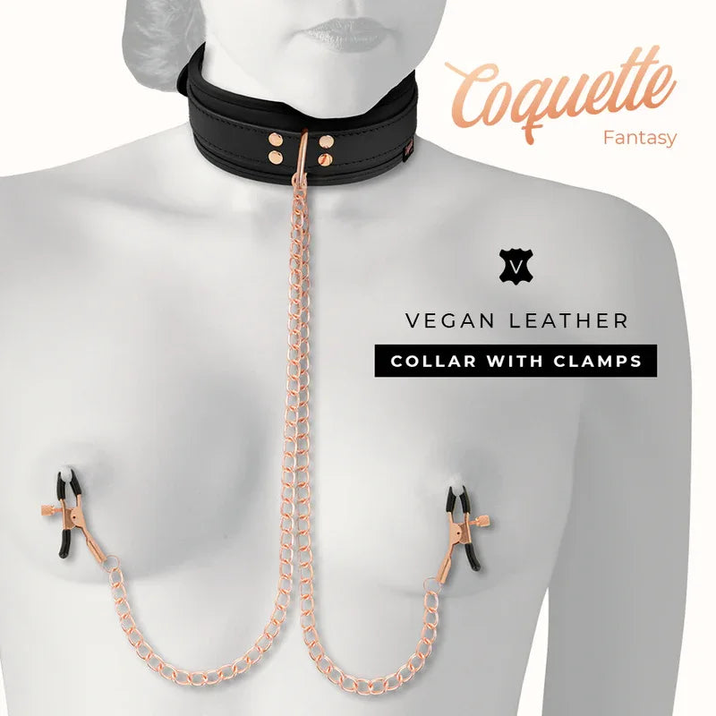 COQUETTE CHIC DESIRE - FANTASY-NIPPELKLEMMEN-HALSKETTE MIT NEOPRENFUTTER - Vanelion Paradise