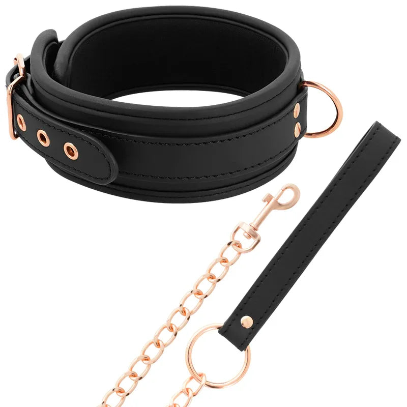 COQUETTE CHIC DESIRE - FANTASY-HALSKETTE AUS VEGANEM LEDER MIT RIEMEN UND NEOPRENFUTTER - Vanelion Paradise