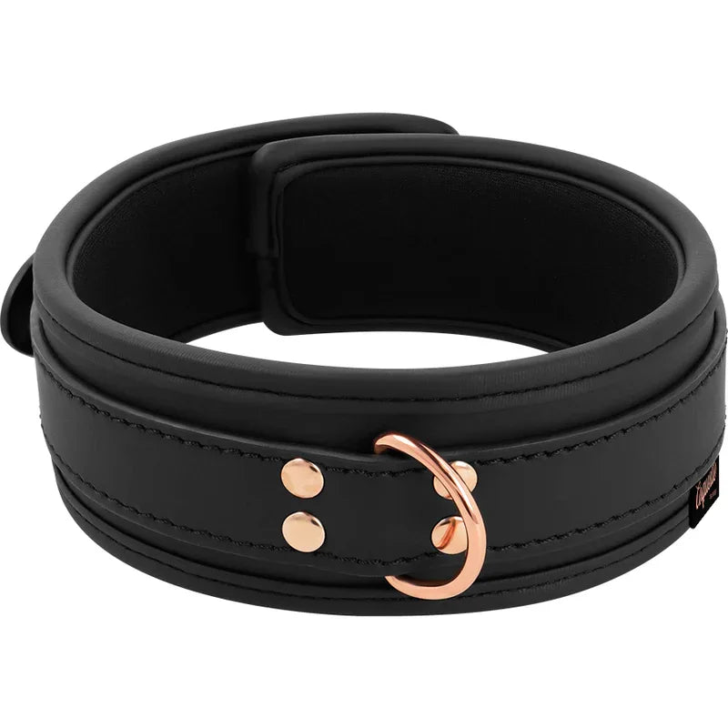 COQUETTE CHIC DESIRE - FANTASY-HALSKETTE AUS VEGANEM LEDER MIT RIEMEN UND NEOPRENFUTTER - Vanelion Paradise