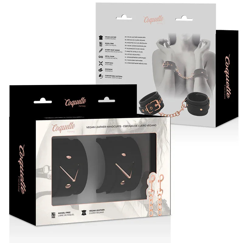 COQUETTE CHIC DESIRE - FANTASY-HANDSCHELLEN AUS VEGANEM LEDER MIT NEOPREN-FUTTER - Vanelion Paradise