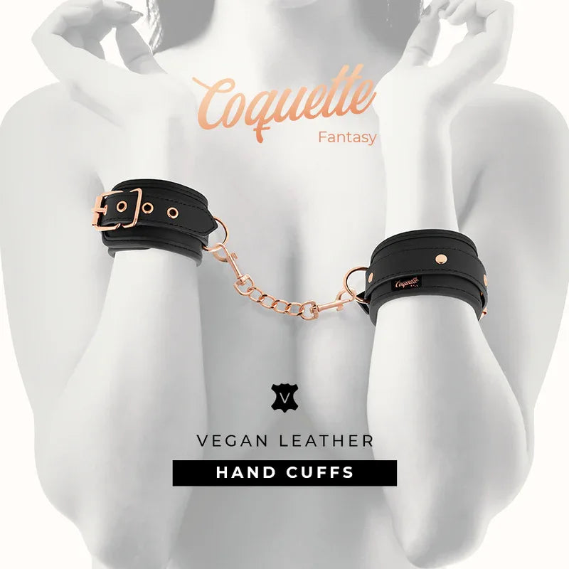 COQUETTE CHIC DESIRE - FANTASY-HANDSCHELLEN AUS VEGANEM LEDER MIT NEOPREN-FUTTER - Vanelion Paradise