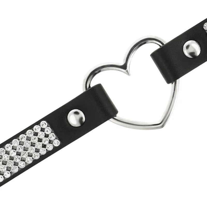 COQUETTE CHIC DESIRE - VEGANES LEDER-HALSBAND MIT HERZ - Vanelion Paradise