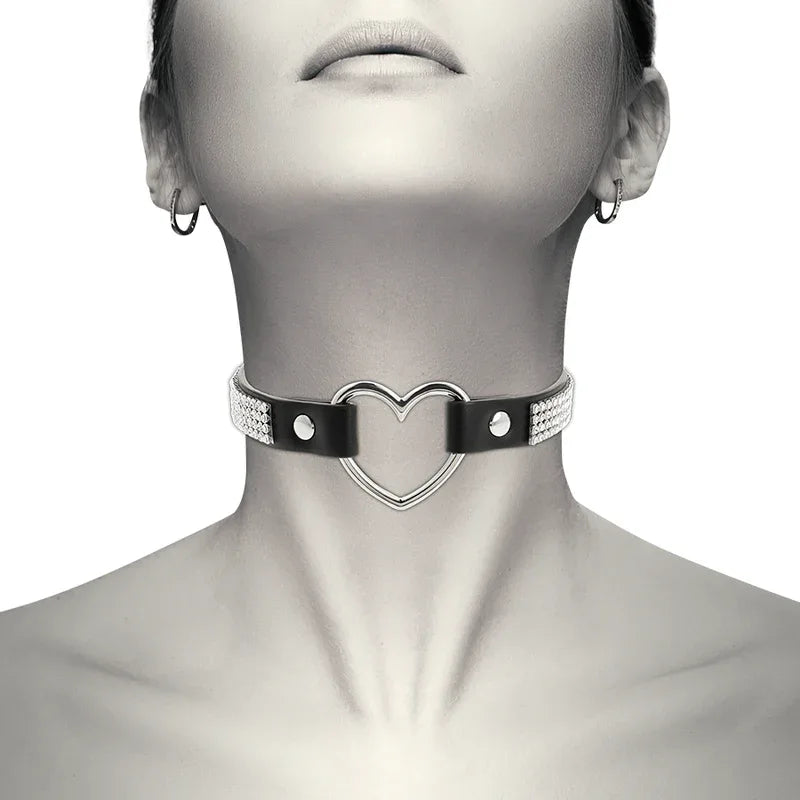 COQUETTE CHIC DESIRE - VEGANES LEDER-HALSBAND MIT HERZ - Vanelion Paradise