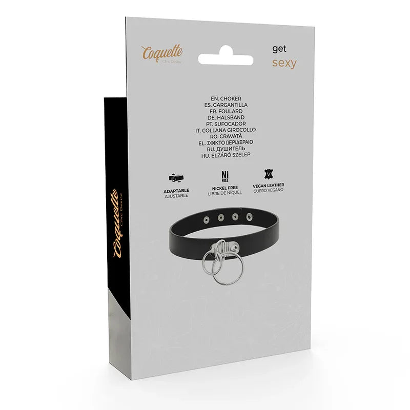 COQUETTE CHIC DESIRE - DOPPELRING-HALSBAND AUS VEGANEM LEDER - Vanelion Paradise