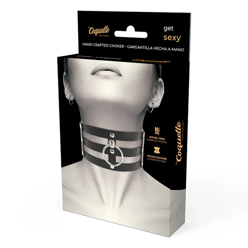 COQUETTE CHIC DESIRE - VEGANES LEDER-HALSBAND IM FETISCH-STIL - Vanelion Paradise