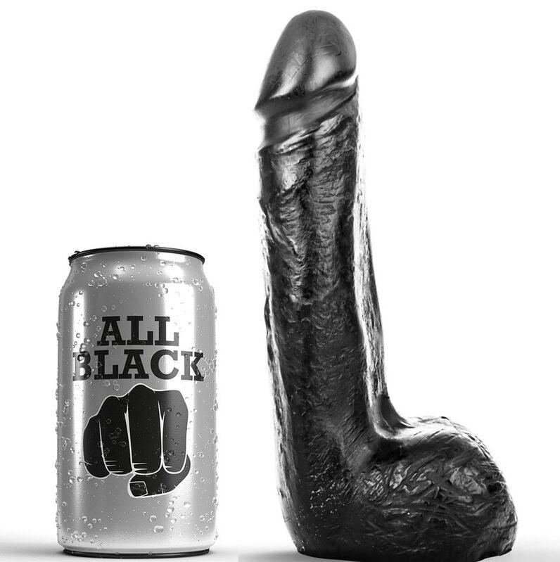 ALL BLACK - WEICHER SCHWARZER REALISTISCHER DILDO 20 CM