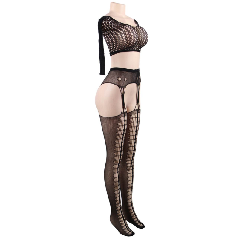 QUEEN LINGERIE - BODYSTOCKING-TOP LANGARM S/L