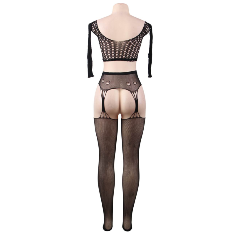 QUEEN LINGERIE - BODYSTOCKING-TOP LANGARM S/L