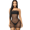QUEEN LINGERIE - NETZKÖRPERKLEID MIT DIAMANTEN S/L - Vanelion Paradise