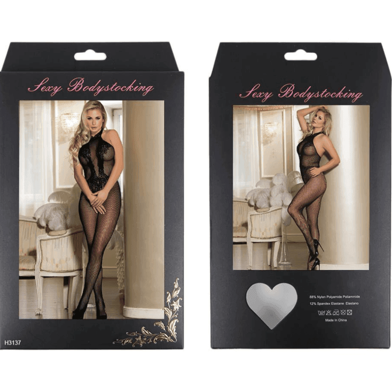 QUEEN LINGERIE - BODYSTOCKING MIT ÖFFNUNG UND BLUMENSPITZE S/L - Vanelion Paradise