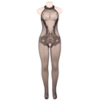 QUEEN LINGERIE - BODYSTOCKING MIT ÖFFNUNG UND BLUMENSPITZE S/L - Vanelion Paradise
