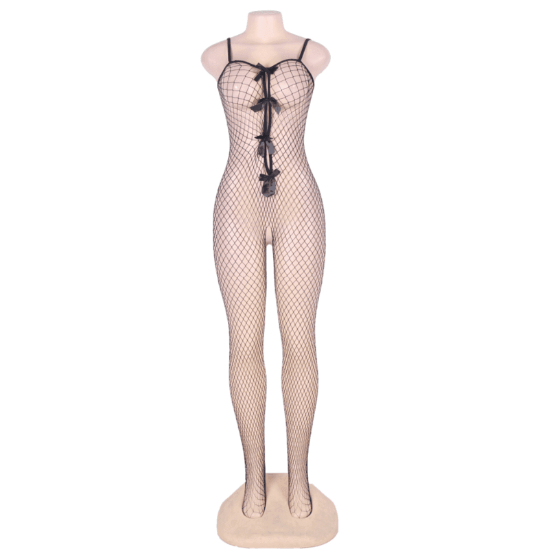 QUEEN LINGERIE - BODYSTOCKING MIT BAND MIT AUSSCHNITT S/L - Vanelion Paradise