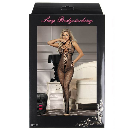 QUEEN LINGERIE - NECKHOLDER-BODYSTOCKING MIT OFFENEM RÜCKEN S/L