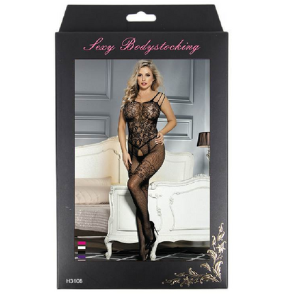 QUEEN LINGERIE - BODYSTOCKING MIT BLUMENÖFFNUNG S/L