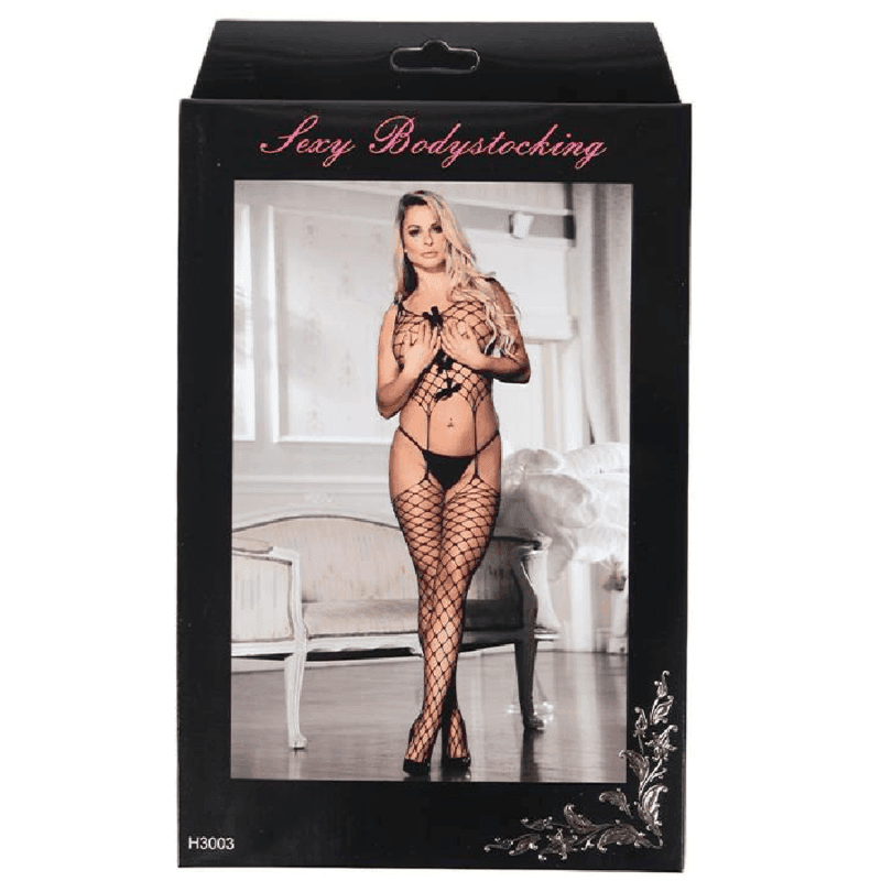 QUEEN LINGERIE - NETZ-BODYSTOCKING MIT KRAWATTEN S/L - Vanelion Paradise