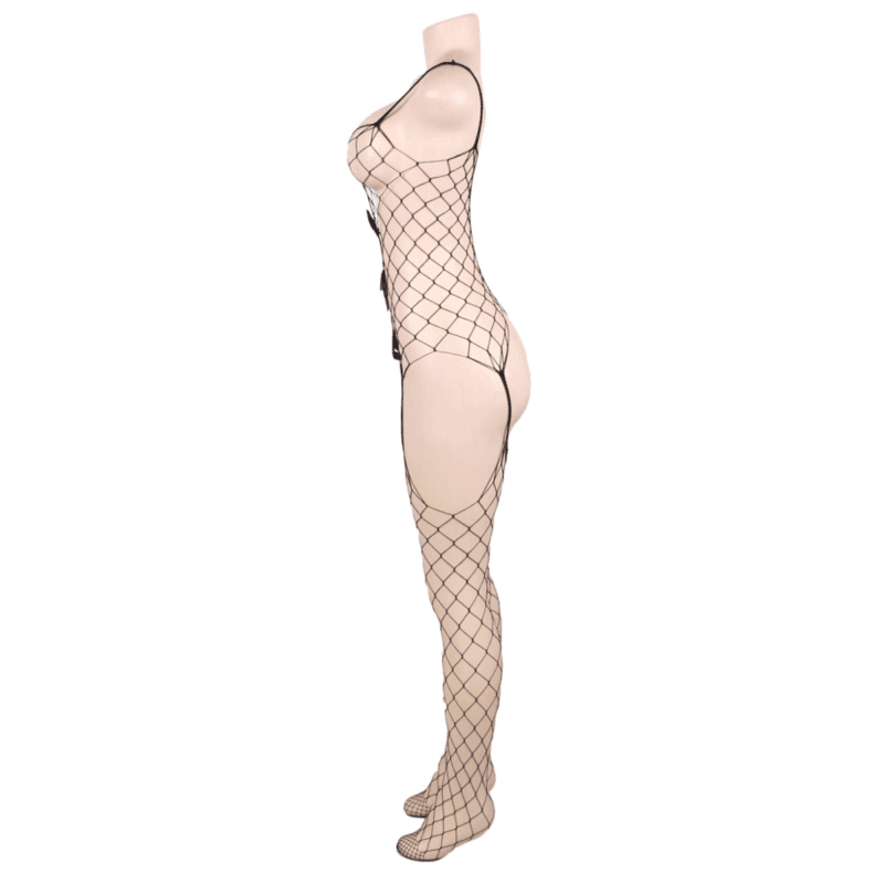 QUEEN LINGERIE - NETZ-BODYSTOCKING MIT KRAWATTEN S/L - Vanelion Paradise