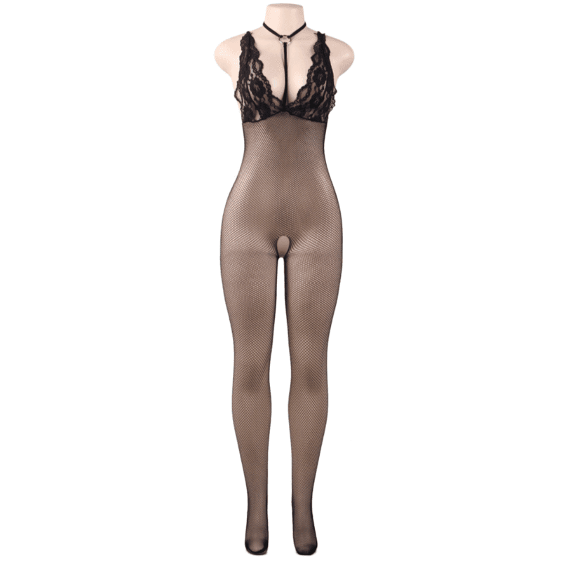 QUEEN LINGERIE - NETZ-BODYSTOCKING MIT ÖFFNUNG S/L - Vanelion Paradise