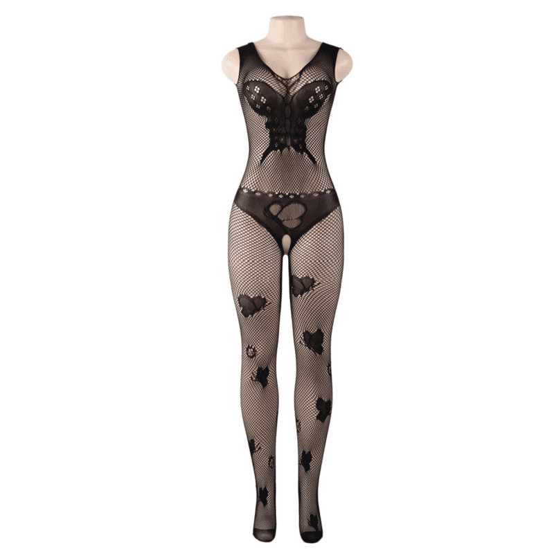 QUEEN LINGERIE - BODYSTOCKING MIT SCHMETTERLINGSBESTICKUNG S/L - Vanelion Paradise