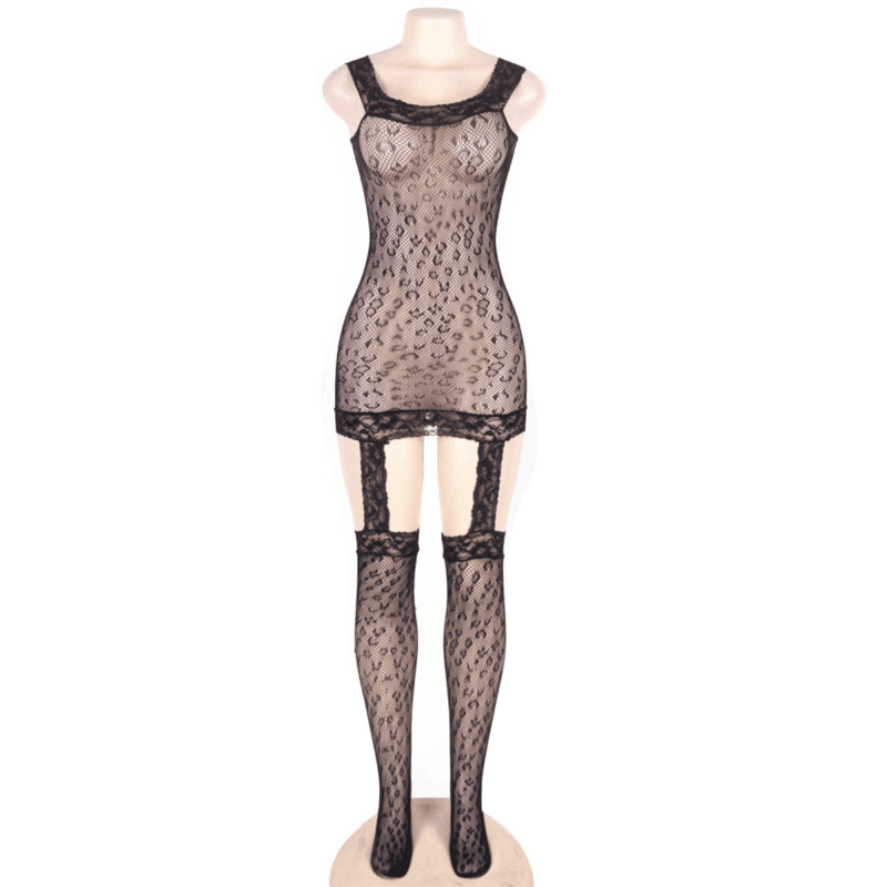 QUEEN LINGERIE - LEOPARD STYLE BODYSTOCKING S/L - Vanelion Paradise