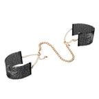 BIJOUX - DÉSIR MÉTALLIQUE HANDSCHELLEN AUS SCHWARZEM METALLGEWEBE - Vanelion Paradise