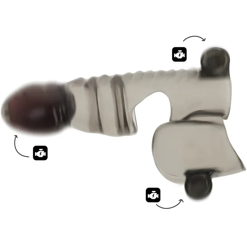 OHMAMA - Penis- und Hodenhülle mit 3 Motoren - Vanelion Paradise