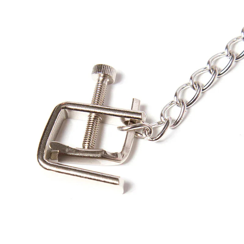 OHMAMA FETISH - METALLSCHRAUBENKLEMMEN MIT KETTE - Vanelion Paradise