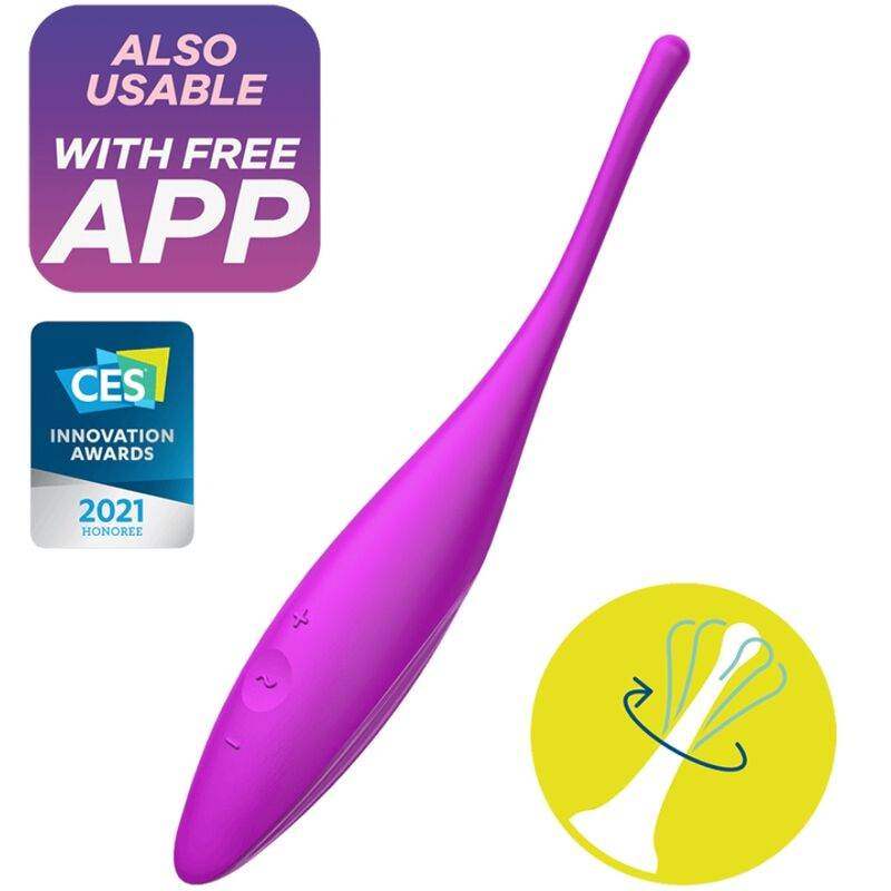 SATISFYER - TWIRLING JOY CLIT TIP VIBRATOR FUCHSIA - Vanelion Paradise
