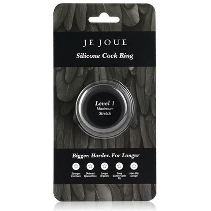 JE JOUE - MAXIMALER STRETCH-COCKRING AUS SILIKON - SCHWARZ