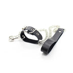 OHMAMA FETISH - PENIS-HALSKETTE UND LEDERARMBAND MIT METALLKETTE - Vanelion Paradise
