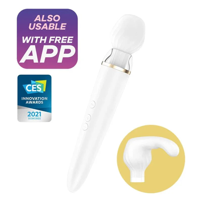 SATISFYER - DOUBLE WANDER APP WEISS - Vanelion Paradise
