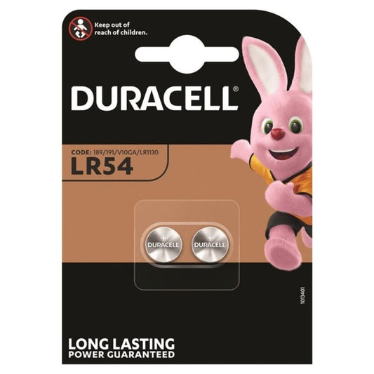 DURACELL - ALKALINE KNOPFBATTERIE LR54 LR1130 AG10 1,5V 2 EINHEIT