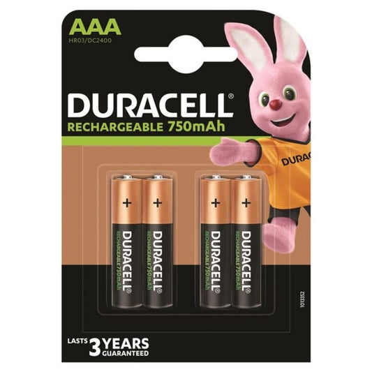 DURACELL - WIEDERAUFLADBARE BATTERIE HR03 AAA 750 mAh 4 EINHEIT