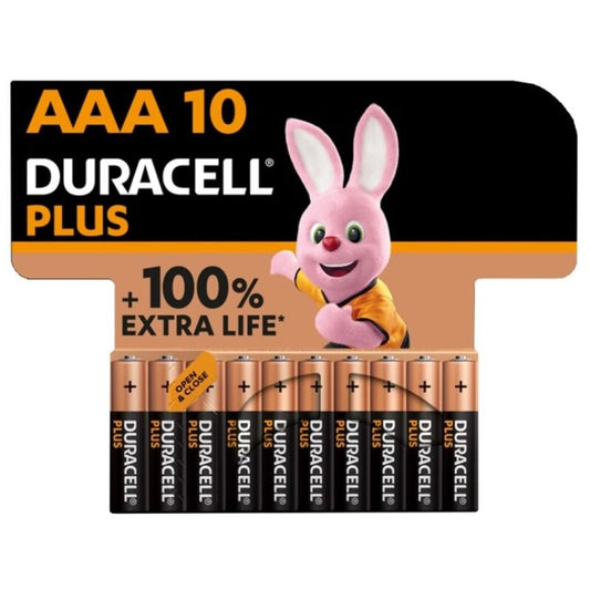 DURACELL - PLUS POWER 100 ALKALINE BATTERIE AAA LR03 10 EINHEIT