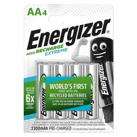 ENERGIZER - EXTREME WIEDERAUFLADBARE BATTERIE HR6 AA 2300 mAh 4 EINHEIT