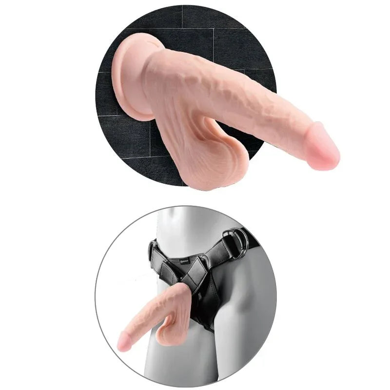 KING COCK - PLUS 3D DILDO SWINGING BALLS 24.5 CM HELLE HAUT - Vanelion Paradise