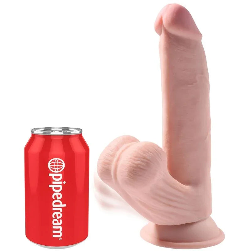 KING COCK - PLUS 3D DILDO SWINGING BALLS 24.5 CM HELLE HAUT - Vanelion Paradise