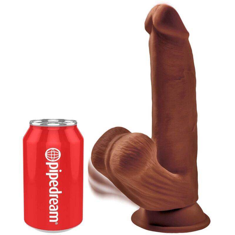 KING COCK - PLUS 3D DILDO SWINGING BALLS 24.5 CM BRAUN - Vanelion Paradise