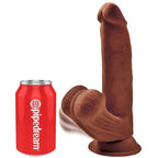KING COCK - PLUS 3D DILDO SWINGING BALLS 24.5 CM BRAUN - Vanelion Paradise