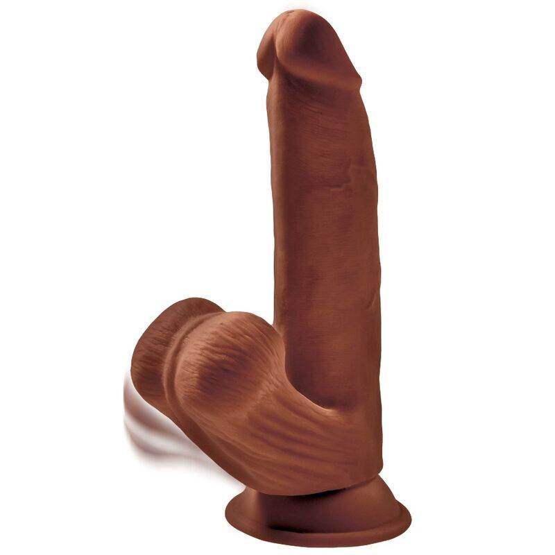 KING COCK - PLUS 3D DILDO SWINGING BALLS 24.5 CM BRAUN - Vanelion Paradise