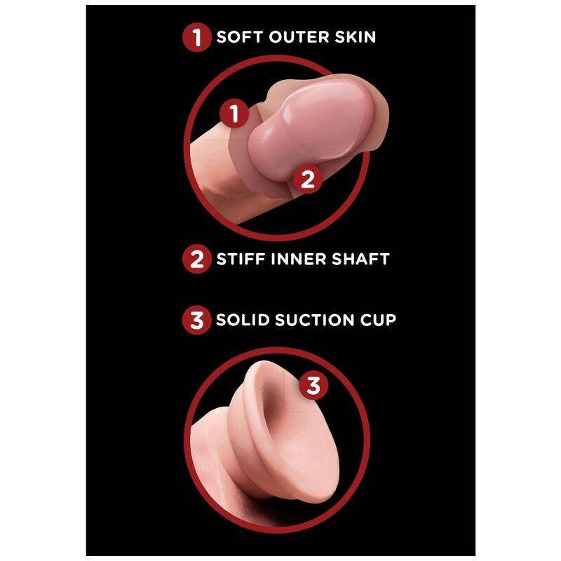 KING COCK - PLUS 3D DILDO SWINGING BALLS 24.5 CM BRAUN - Vanelion Paradise