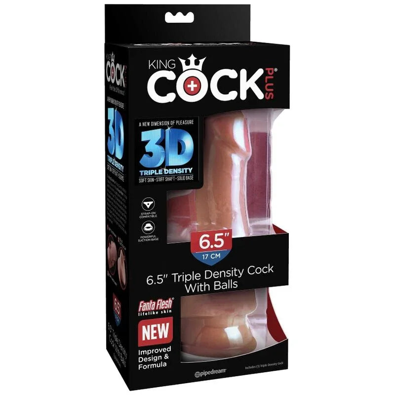KING COCK - PLUS 3D DILDO MIT EIER 17 CM - Vanelion Paradise